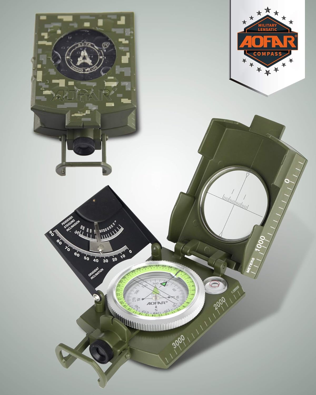 Military Compass for Hiking, L - Compass Lensatic บทวิจารณ์และราคา