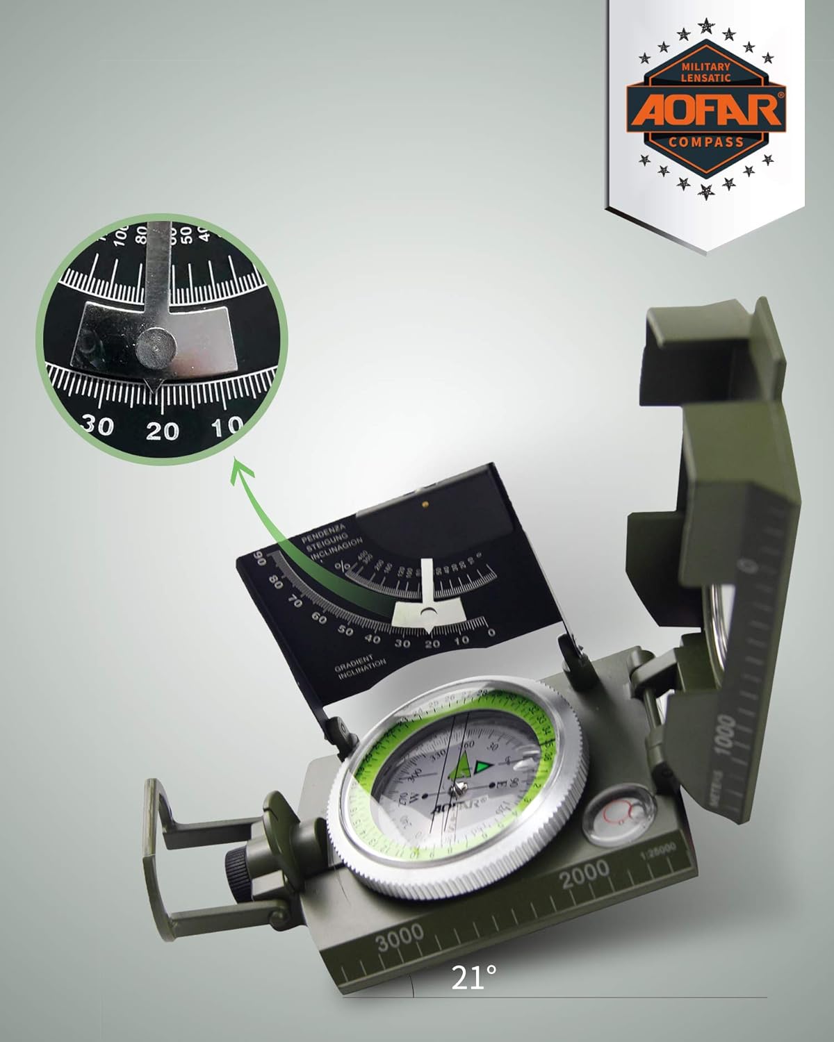 Military Compass for Hiking, L - Compass Lensatic บทวิจารณ์และราคา