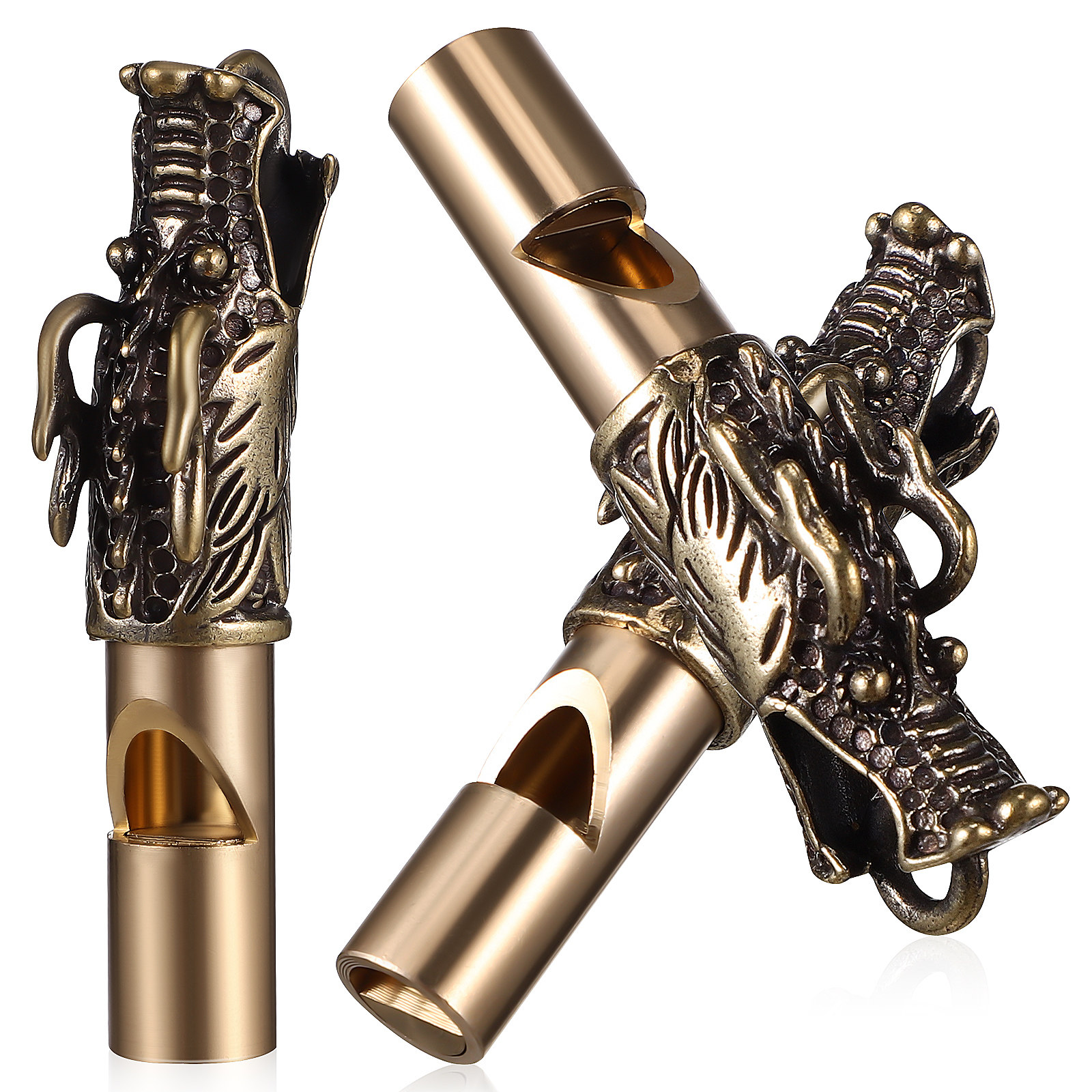 3Pcs Dragon Whistles Brass Vin - Emergency Whistle Loud บทวิจารณ์และราคา