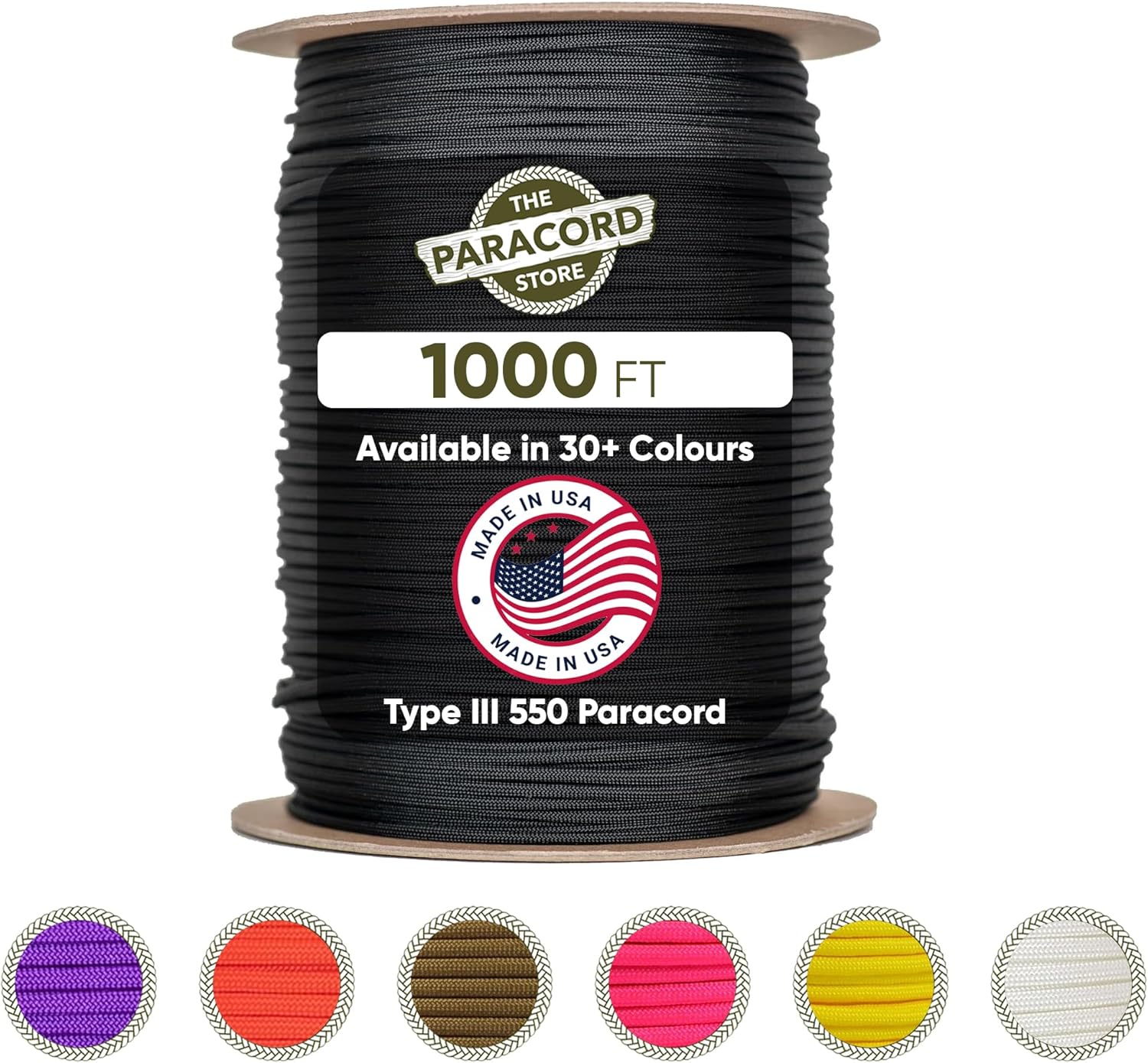 Type III 550 Paracord 1000 FT  - Para Cord 1000Ft บทวิจารณ์และราคา