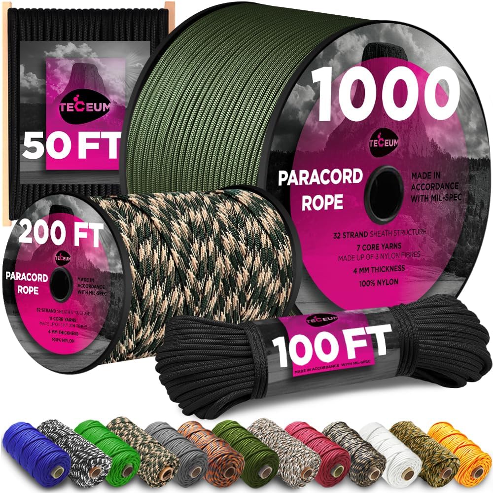 750 lb Paracord Rope 1000ft/20 - Para Cord 1000Ft บทวิจารณ์และราคา