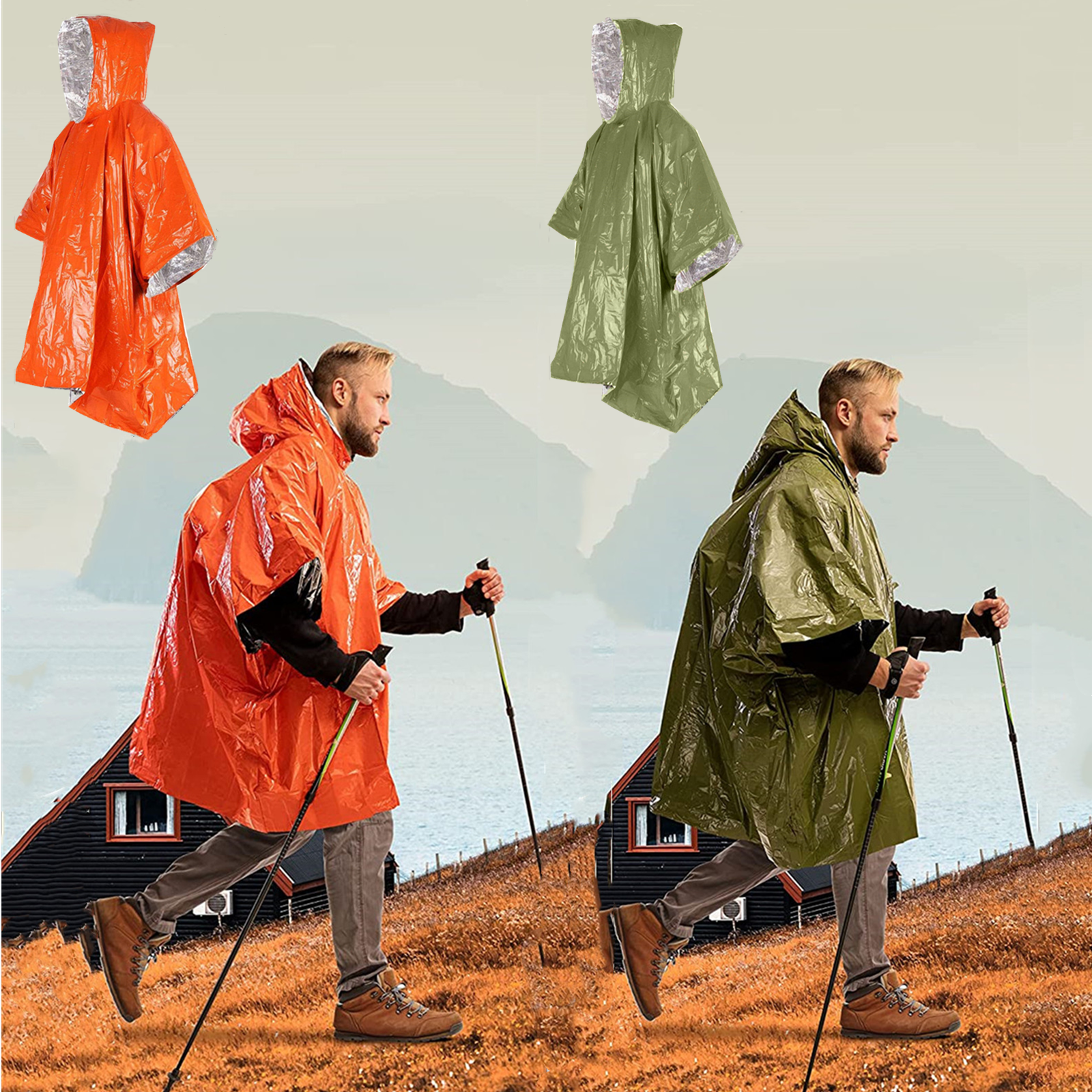 Emergency Disposable Aluminum  - Emergency Poncho Rain บทวิจารณ์และราคา