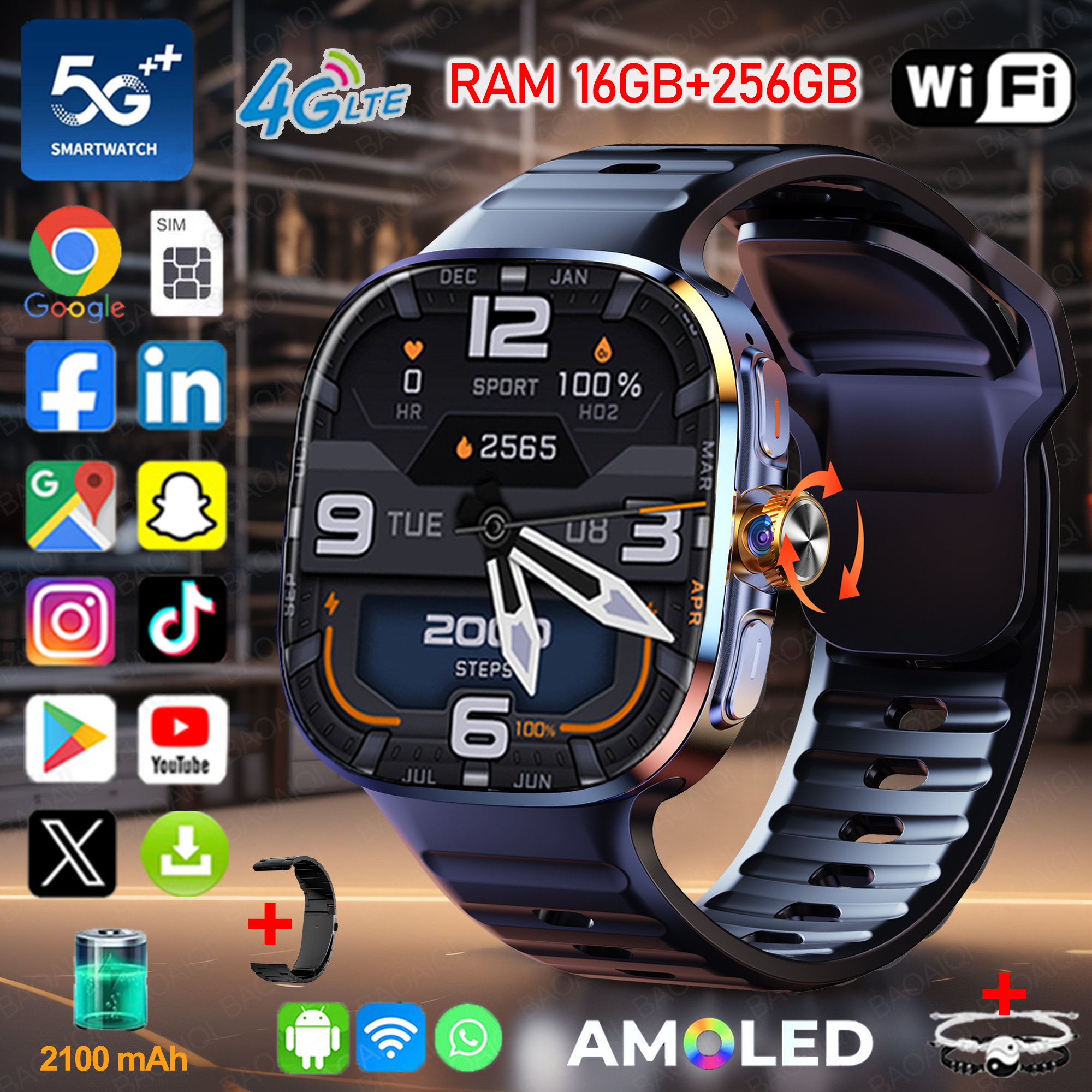New Large Screen Smartwatch 4G - Compass Lensatic บทวิจารณ์และราคา