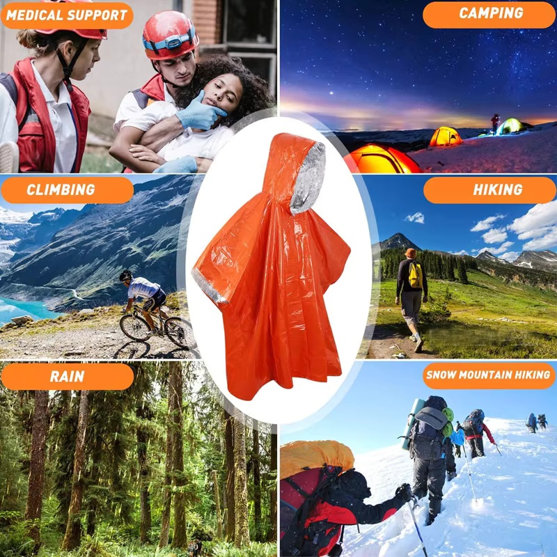 Emergency Survival Rain Poncho - Survival Blanket Reflective บทวิจารณ์และราคา