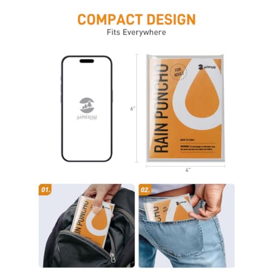 Disposable Rain Ponchos Emerge - Emergency Poncho Rain บทวิจารณ์และราคา