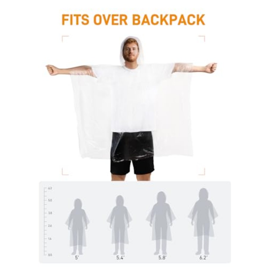Disposable Rain Ponchos Emerge - Emergency Poncho Rain บทวิจารณ์และราคา
