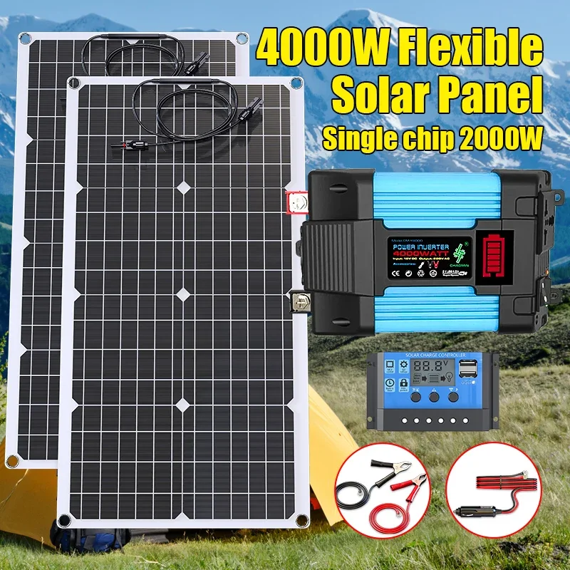 4000W Solar Panel Kit 12V To 1 - Solar Emergency Charger บทวิจารณ์และราคา