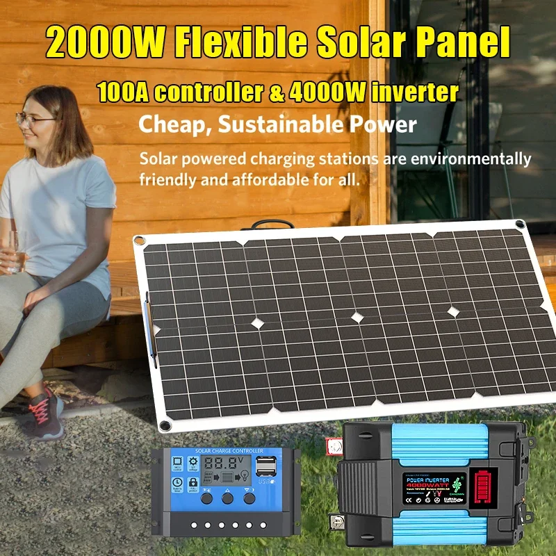 4000W Solar Panel Kit 12V To 1 - Solar Emergency Charger บทวิจารณ์และราคา