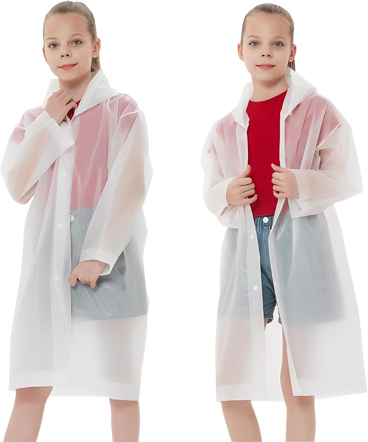 Kids Rain Ponchos Reusable wit - Emergency Poncho Rain บทวิจารณ์และราคา