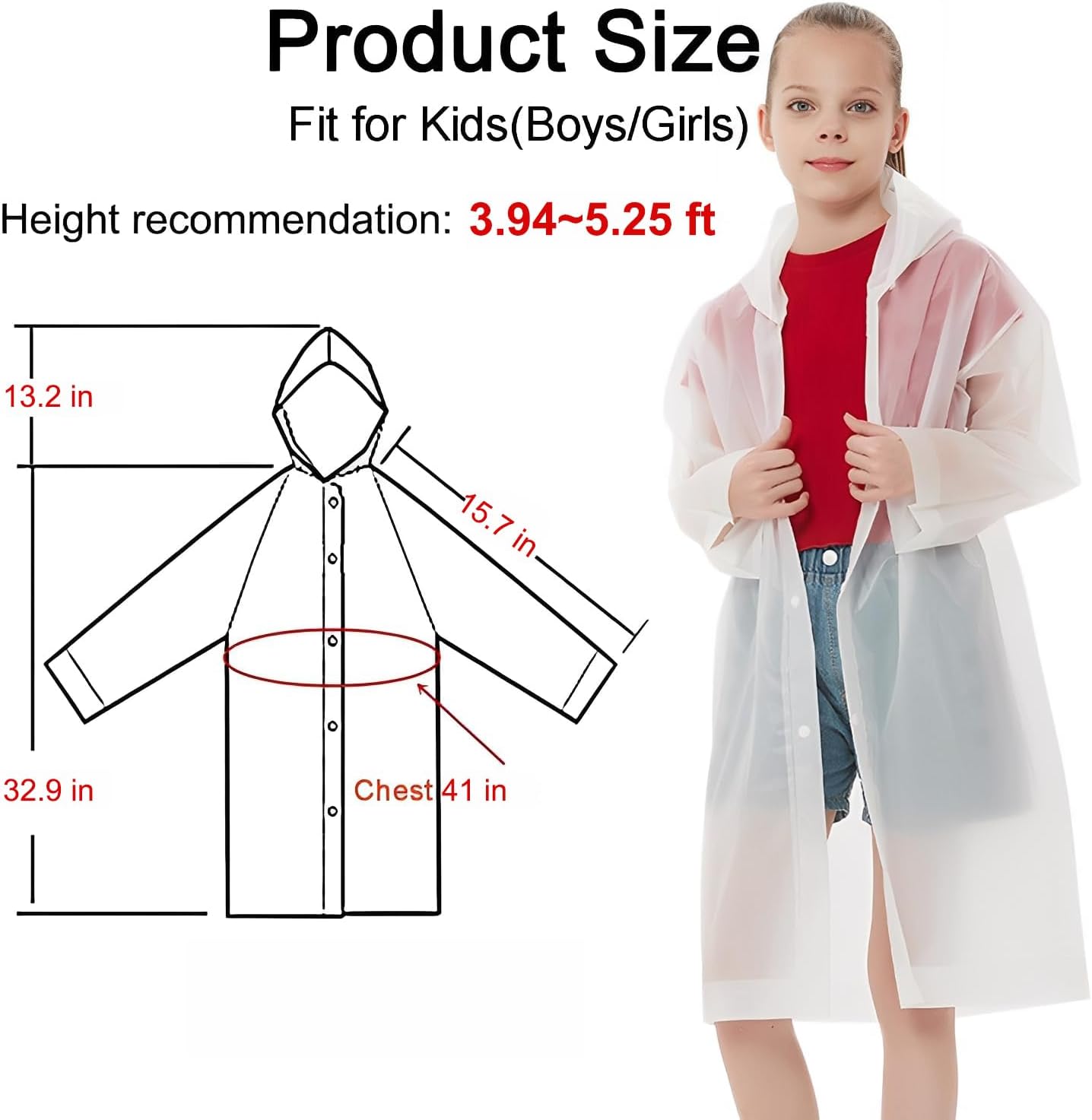Kids Rain Ponchos Reusable wit - Emergency Poncho Rain บทวิจารณ์และราคา