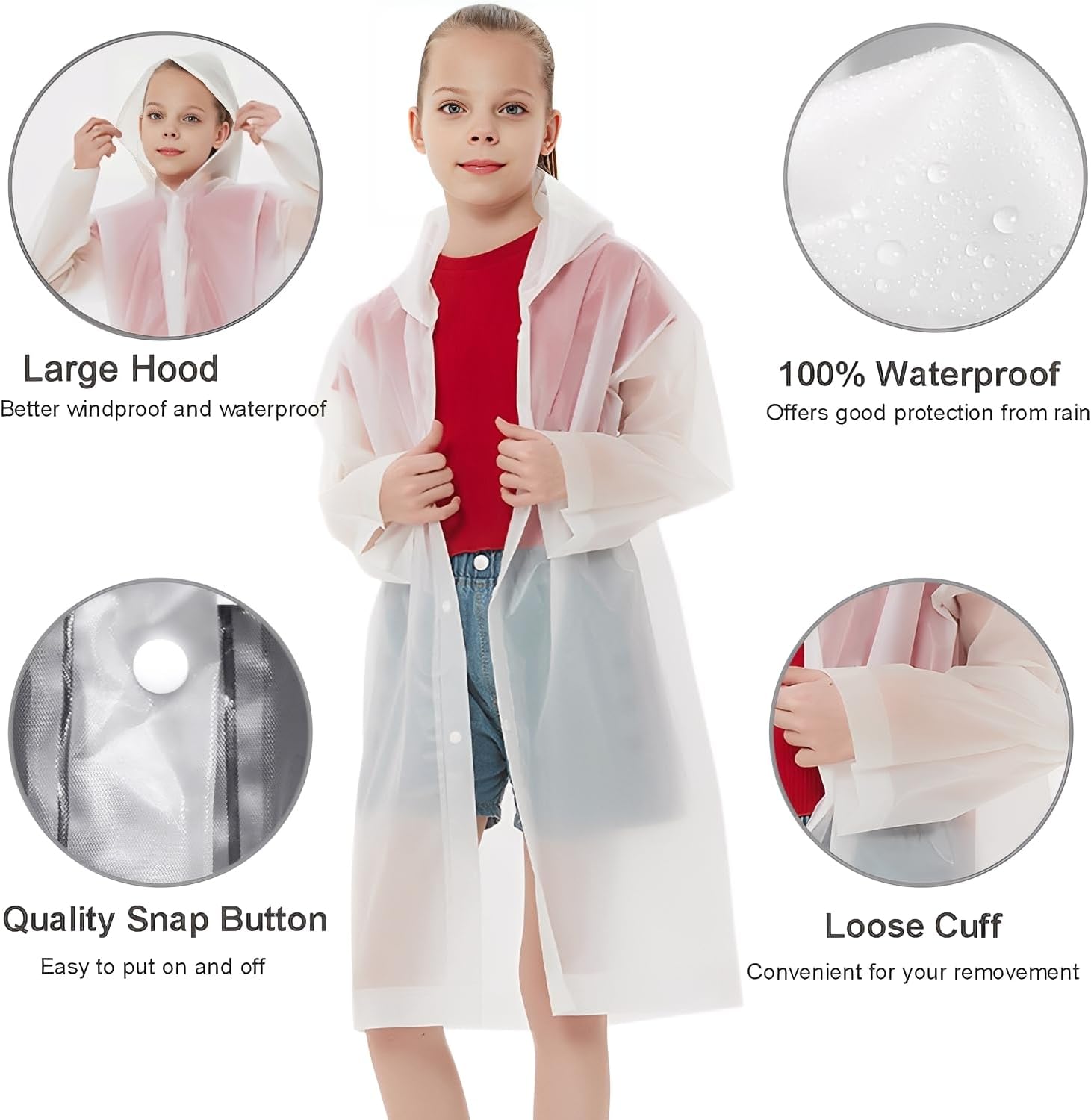 Kids Rain Ponchos Reusable wit - Emergency Poncho Rain บทวิจารณ์และราคา
