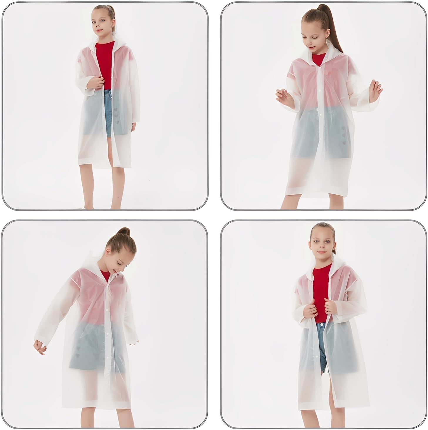 Kids Rain Ponchos Reusable wit - Emergency Poncho Rain บทวิจารณ์และราคา